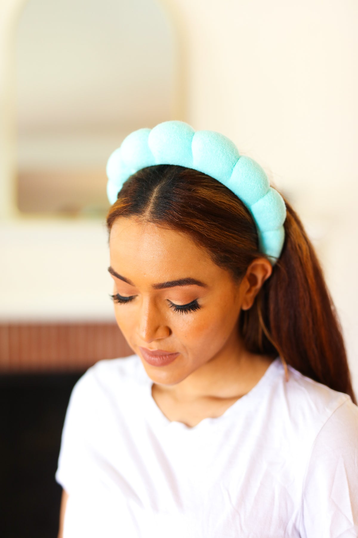 Seafoam Terry Cloth Skincare Headband